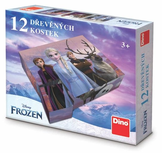 Ledové království II - Dřevěné kostky 12 ks Dino Toys s.r.o.