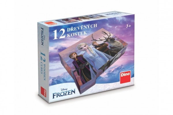 Ledové království II - Dřevěné kostky 12 ks Dino Toys s.r.o.