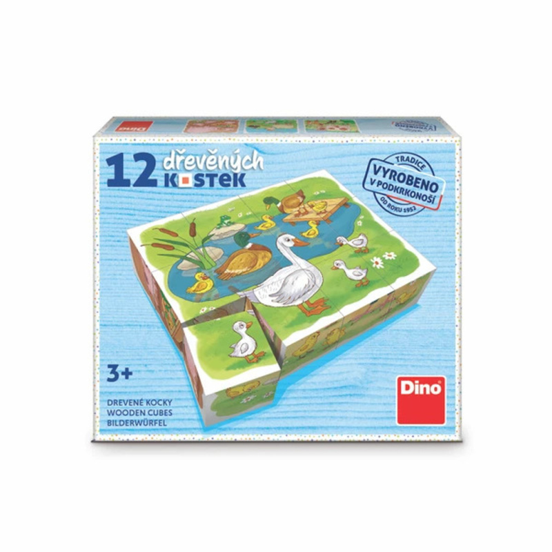 DINO Obrázkové kostky Na farmě, 12 kostek