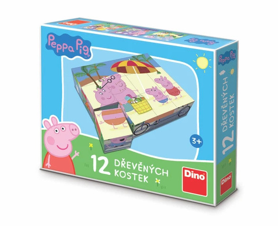 Dino kostky Peppa pig 12 ks