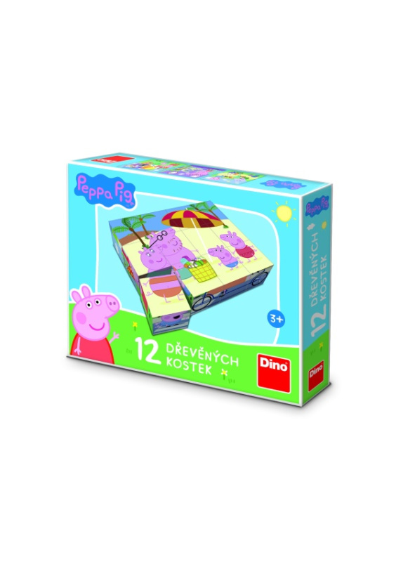 Dino kostky Peppa pig 12 ks
