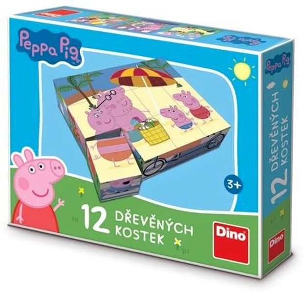 Dino kostky Peppa pig 12 ks