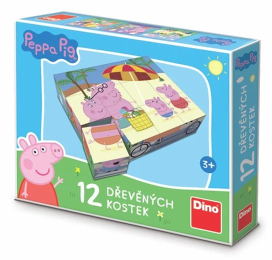 Dino kostky Peppa pig 12 ks