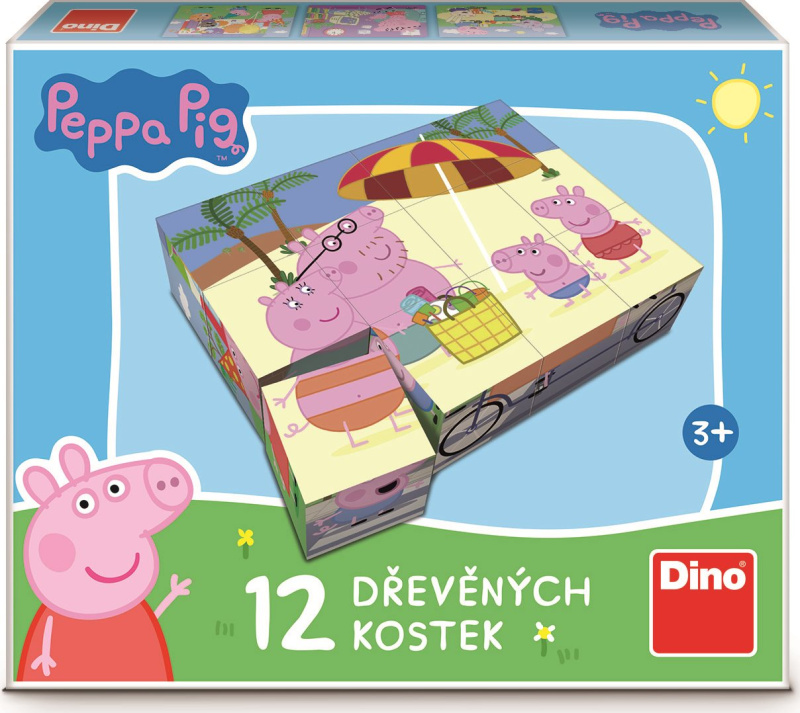 Dino kostky Peppa pig 12 ks