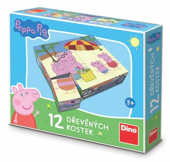Dino kostky Peppa pig 12 ks