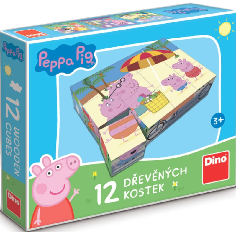 Dino kostky Peppa pig 12 ks