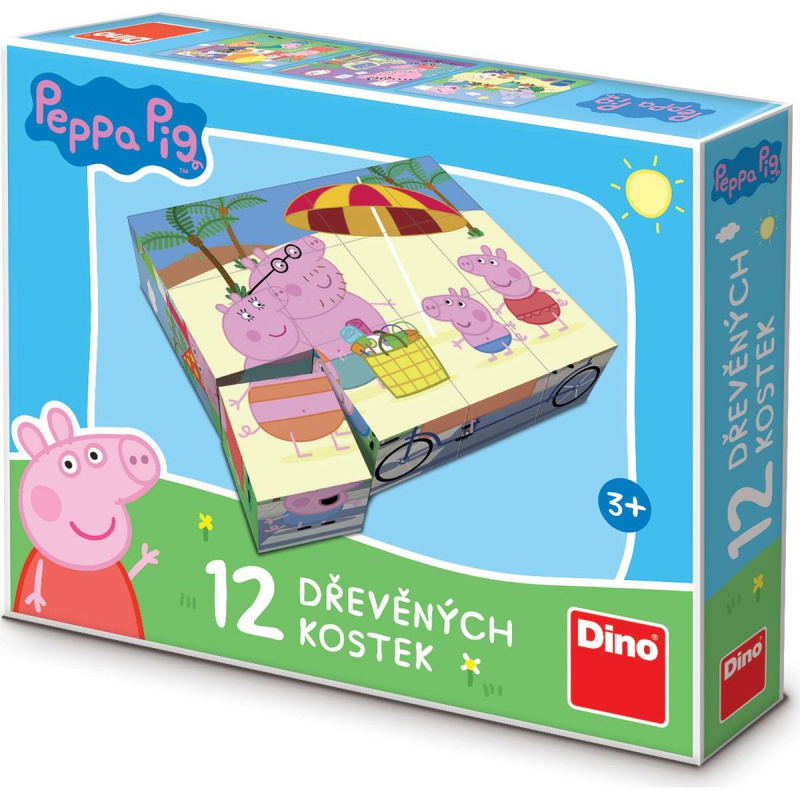 Dino kostky Peppa pig 12 ks