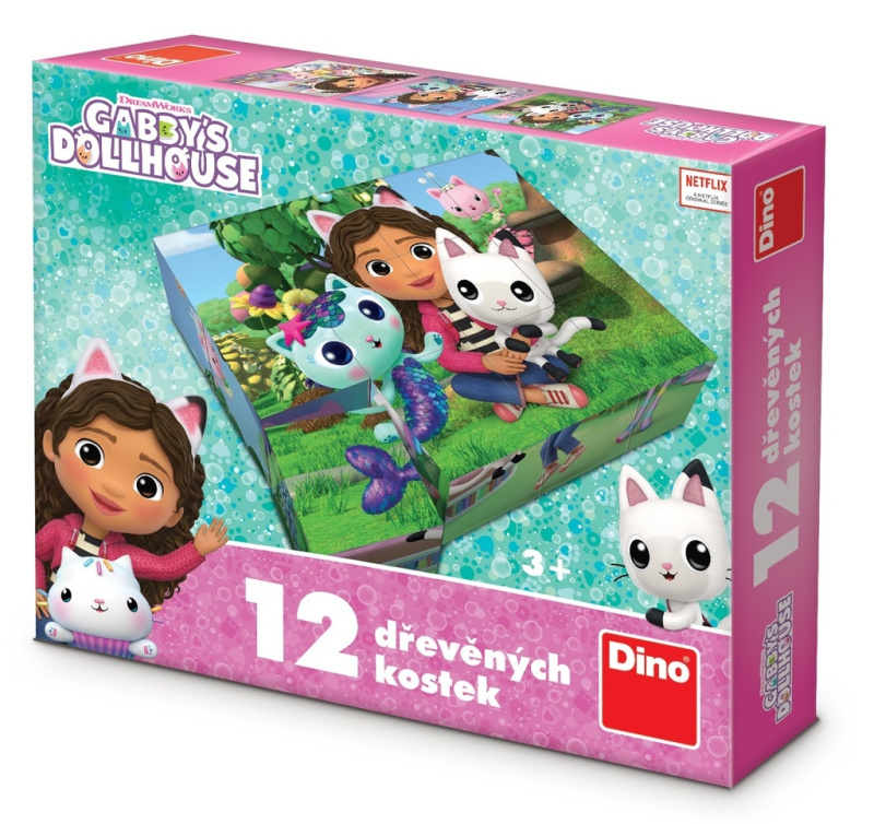 Dřevěné kostky Gábi – 12 kostek