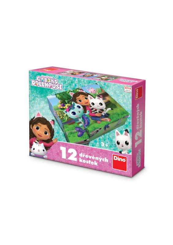 Dřevěné kostky Gábi – 12 kostek