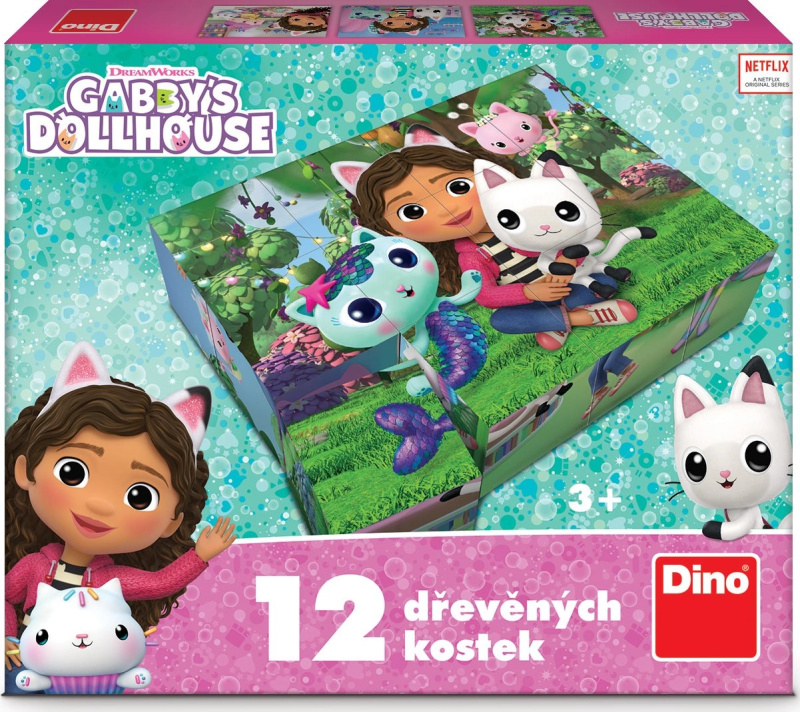 Dřevěné kostky Gábi – 12 kostek