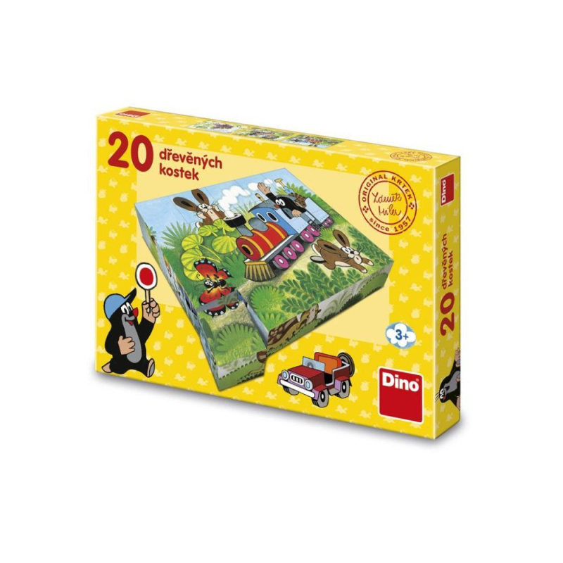 Kostky Krtek a doprava - Dřevěné obrázkové kostky