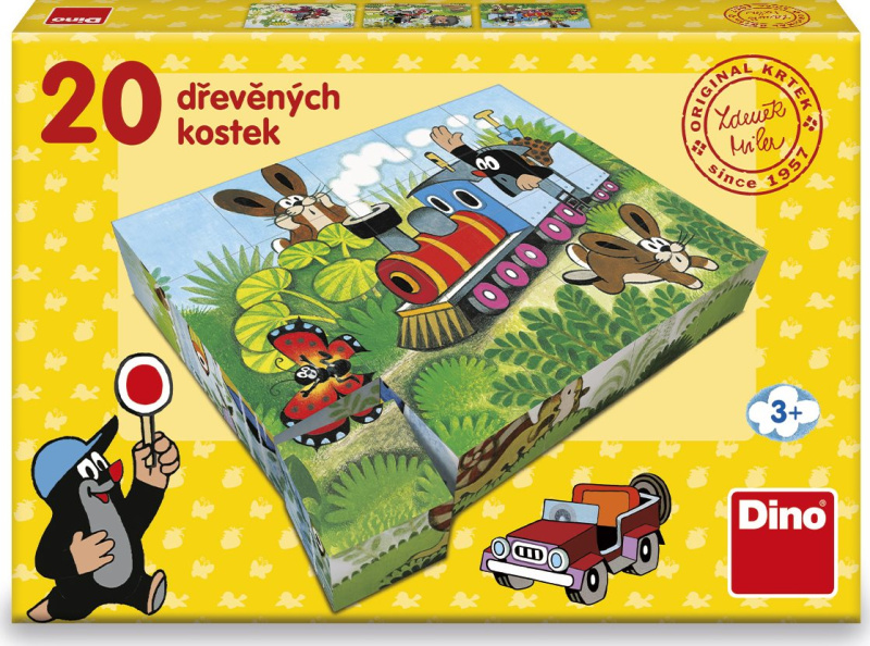 Kostky Krtek a doprava - Dřevěné obrázkové kostky
