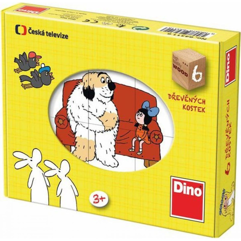 Dino Dřevěné kostky pohádky 6 ks