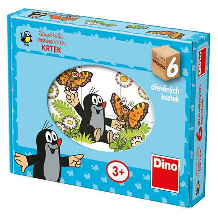 Dino Veselý krtek - Dřevěný kostky