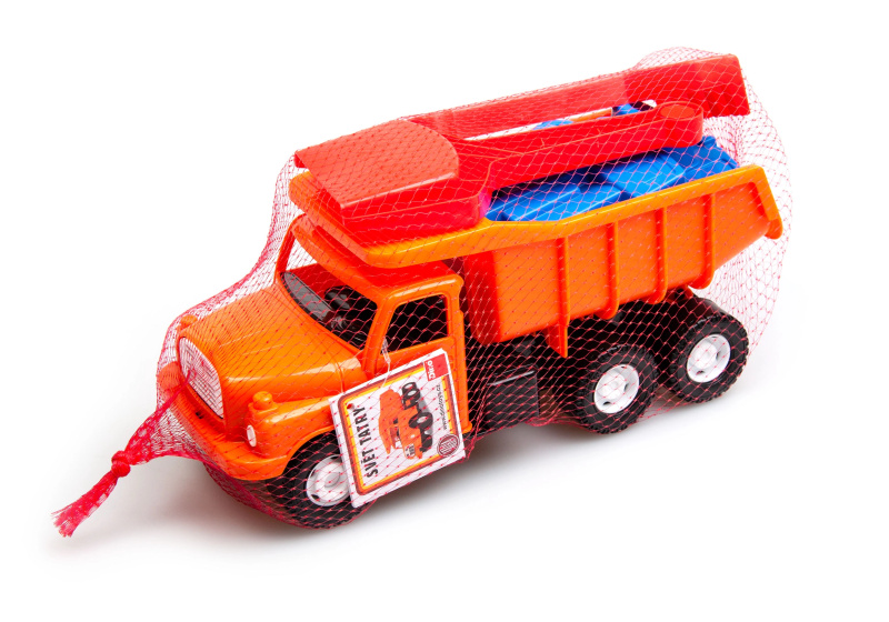Dino TATRA T148 oranžová 30cm pískový set auto s nástroji a formičkami