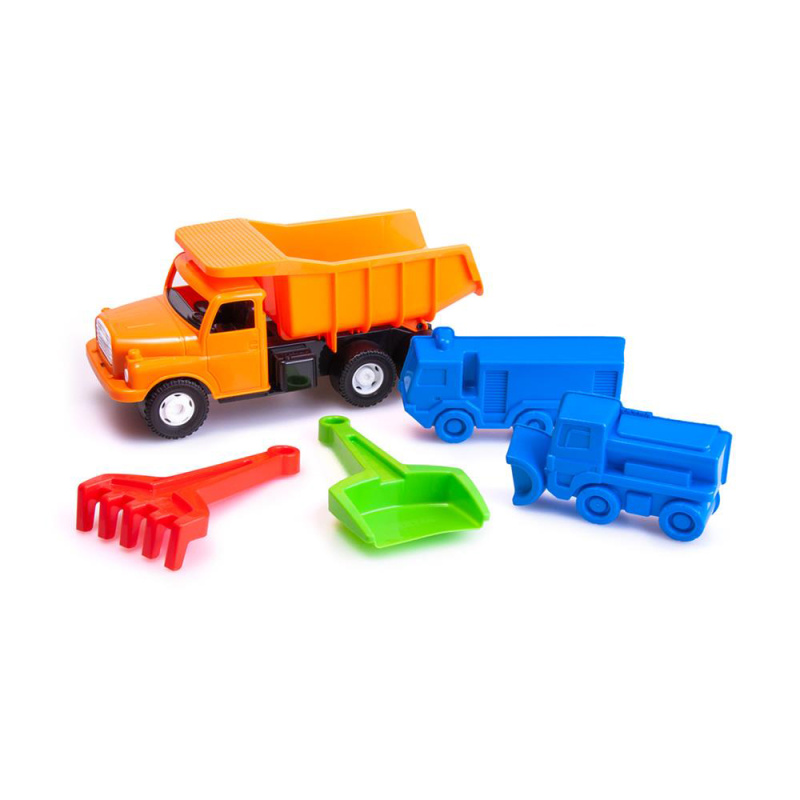 Dino TATRA T148 oranžová 30cm pískový set auto s nástroji a formičkami