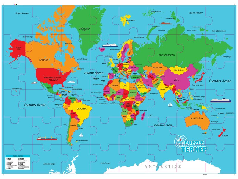 DINO: Světová mapa v češtině 82dílné puzzle