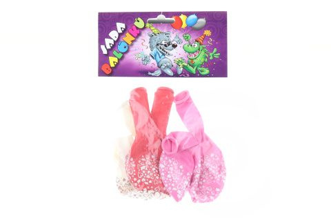 Lamps Balonky kulatý s potiskem srdce sada bílá růžová červe