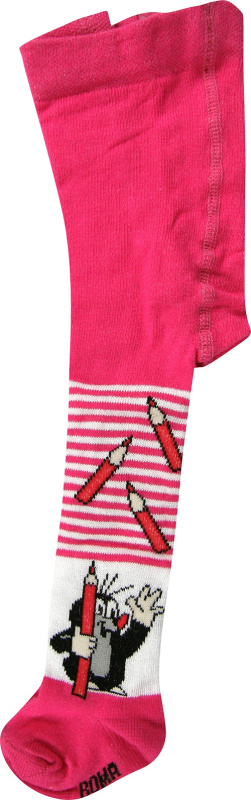 KR 222 dětské bavlněné punčocháče Boma - KRTEČEK magenta 98-104