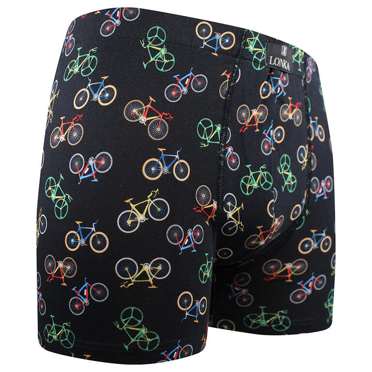 KEVIN pánské barevné elastické boxerky - BIKE černá 3XL