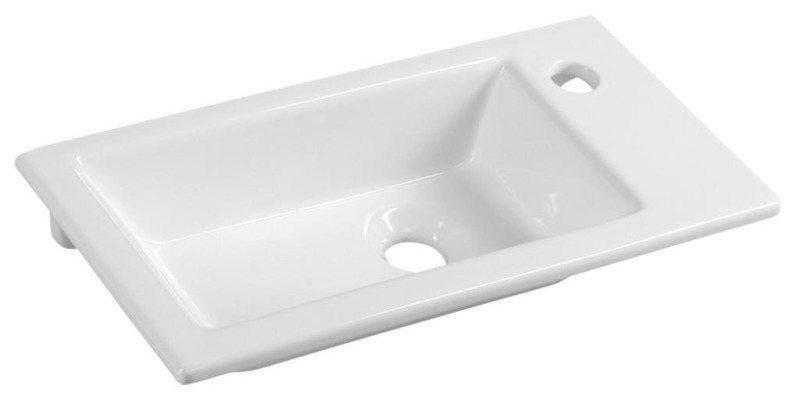 Nábytkové umyvadlo SAT B-Way 81x46,5 cm bílá matná s otvorem pro baterii uprostřed SATBW8046WM