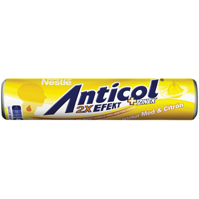 Anticol Med a citrón mentolové bonbóny s náplní