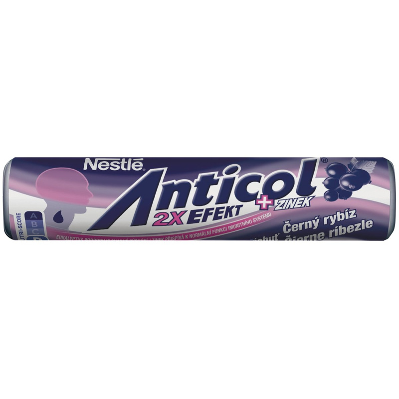 Anticol Černý rybíz mentolové bonbóny s náplní