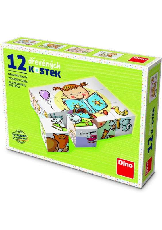 Dino Hezký den 12 dřevěné kostky