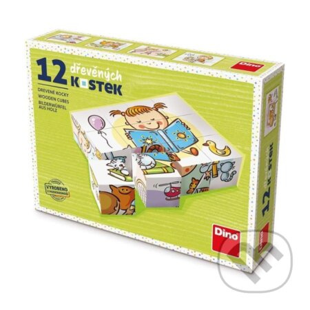 Dino Hezký den 12 dřevěné kostky