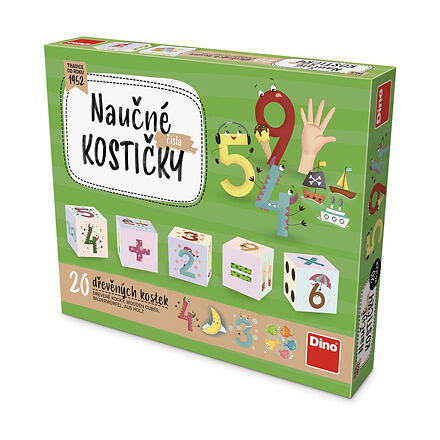 Dino dřevěné kostky Čísla 20 ks