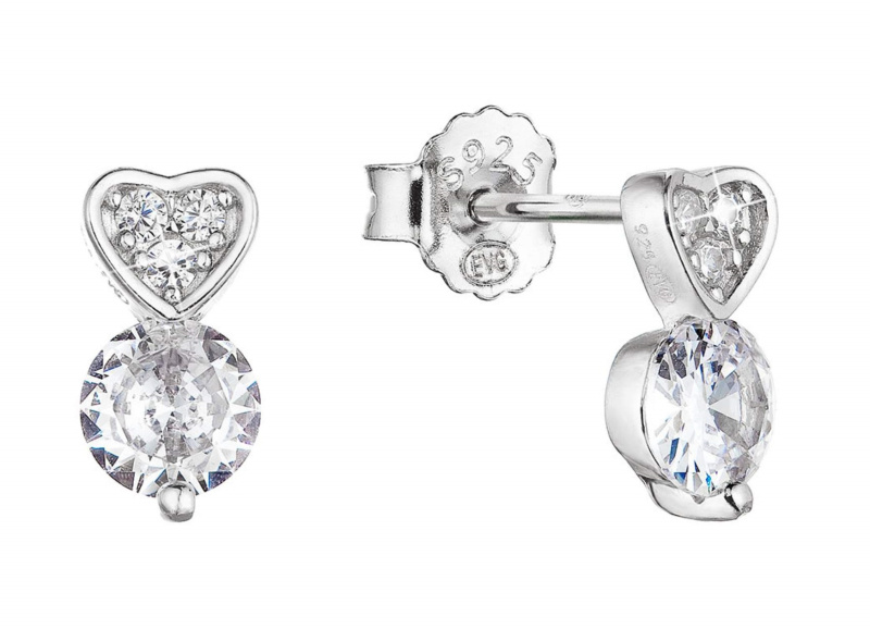 Evolution Group - Pavona Půvabné stříbrné náušnice se zirkony 11419.1