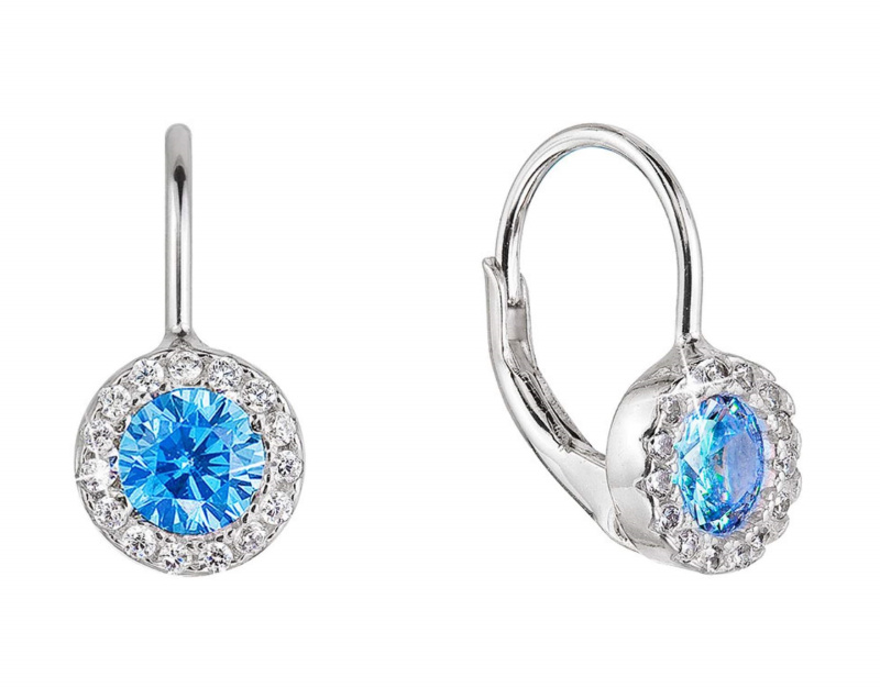 Evolution Group - Pavona Slušivé dívčí náušnice se zirkony 11475.3 aqua