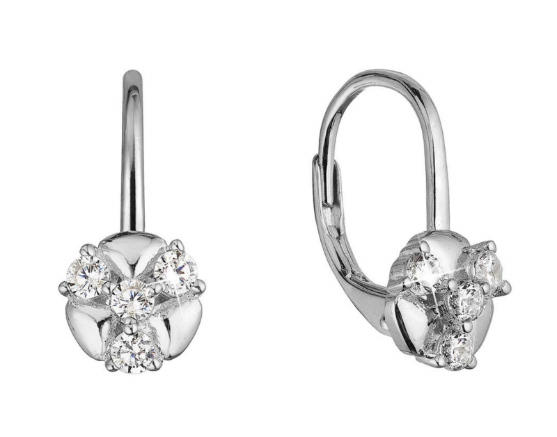 Evolution Group - Pavona Stříbrné visací náušnice s čirými zirkony 11508.1 crystal