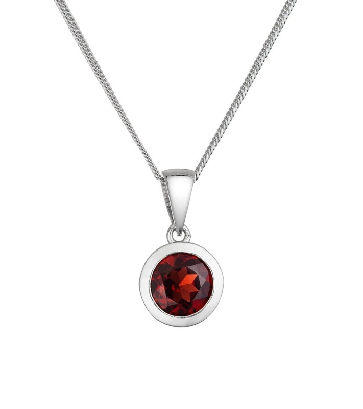 Evolution Group - Pavona Elegantní stříbrný náhrdelník s pravým granátem 12081.3