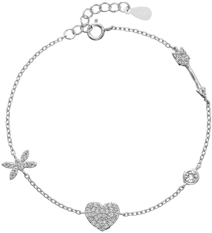 Evolution Group - Pavona Zamilovaný stříbrný náramek s přívěsky 13017.1