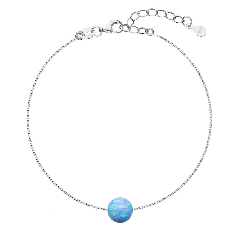 Evolution Group - Pavona Půvabný náramek se světle modrým syntetickým opálem 13019.3 lt. blue