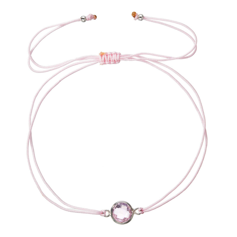 Evolution Group - Pavona Růžový kabala náramek s krystalem 13041.3 pink