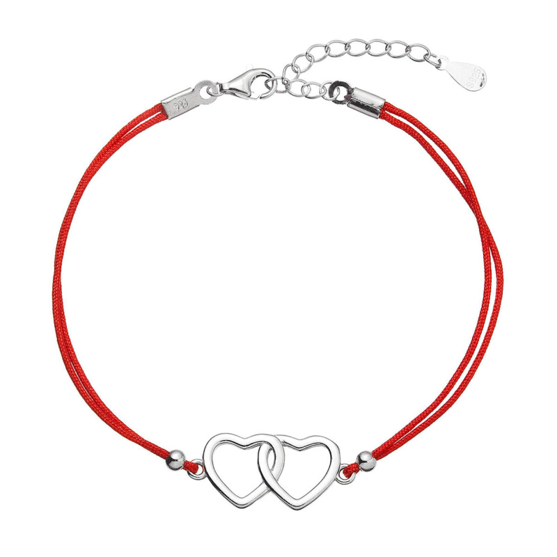 Evolution Group - Pavona Romantický kabala náramek Propojená srdíčka 13050.3 red