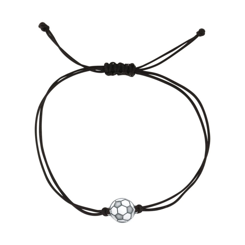 Evolution Group - Pavona Černý kabala náramek s fotbalovým míčem 13057.3 black