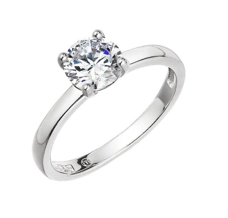 Evolution Group - Pavona Stříbrný prsten se zirkonem 15004.1 crystal 58 mm