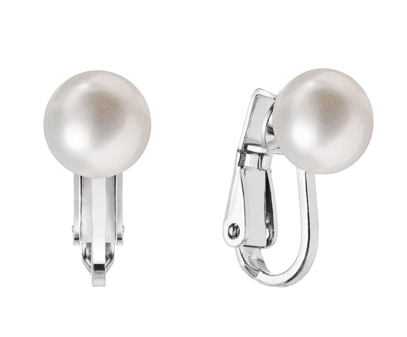 Evolution Group - Pavona Slušivé stříbrné náušnice s říční perlou 21082.1
