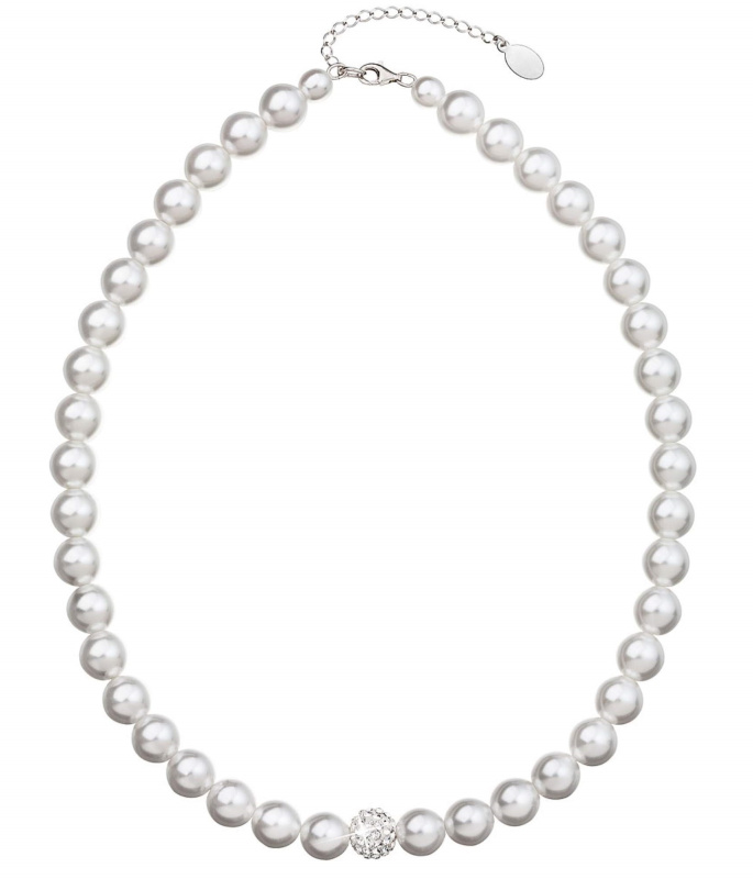 Evolution Group - Pavona Perlový náhrdelník s korálkem s krystaly Swarovski 32011.1