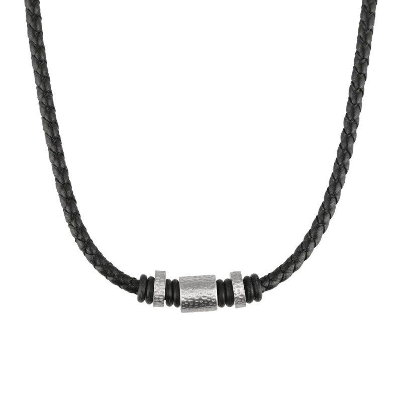 Evolution Group - Pavona Pánský náhrdelník z recyklované kůže 42010.3 černý
