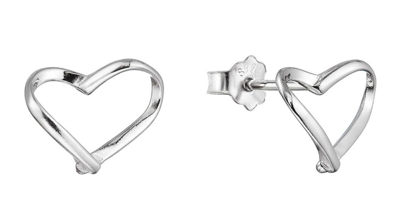 Evolution Group - Pavona Něžné stříbrné náušnice Srdíčka 61035