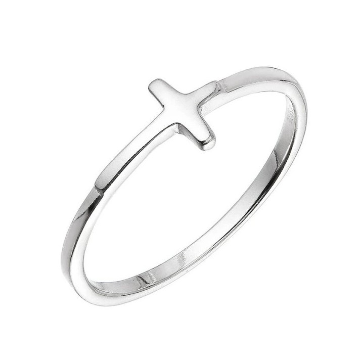 Evolution Group - Pavona Stylový stříbrný prsten Křížek 65001 52 mm