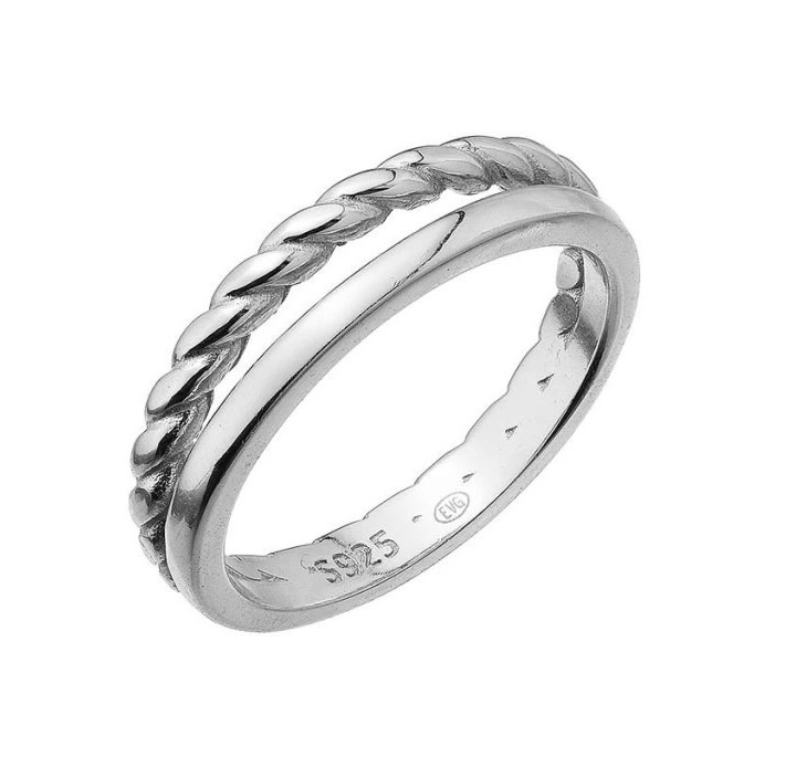 Evolution Group - Pavona Něžný dvojitý prsten ze stříbra 65021 58 mm