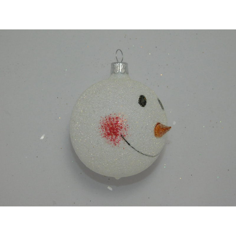 Ornex Skleněná vánoční ozdoba sněhulák 7 cm