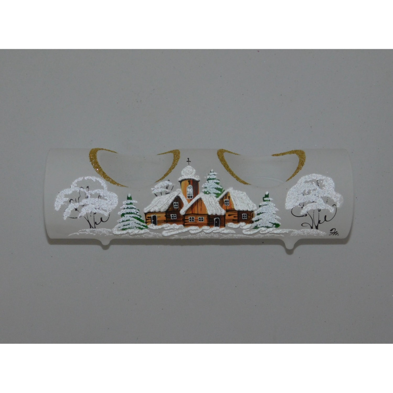 ONREX Skleněný vánoční svícen bílý pr. 60 x 90 cm