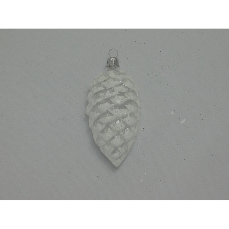 Ornex Skleněná vánoční ozdoba šiška bílá 7 cm