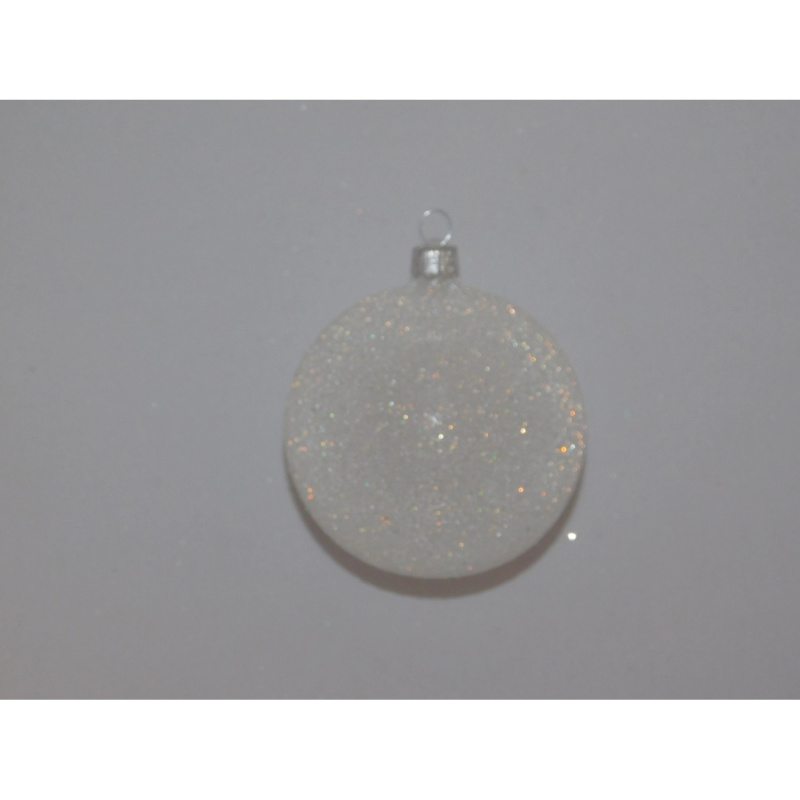 Ornex Skleněná vánoční ozdoba bílá se sypáním pr. 8 cm